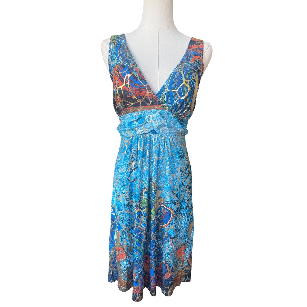 Ocean Blue Blue Summer Babydoll‎ Dress S NWT Coastal Ocean Beach Resort Vacation